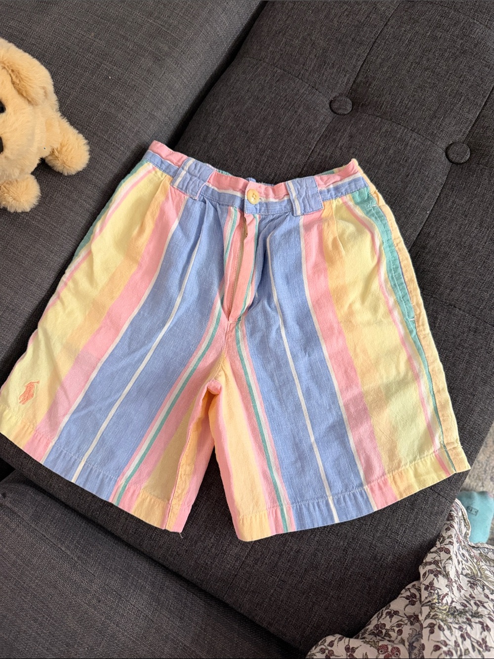 Ralph Lauren Pastel Multi-Stripe Flat Front Shorts